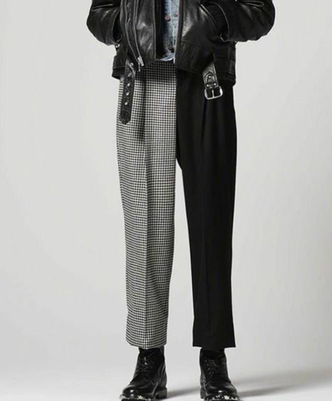 Celine Celine Mens 21AW Thick Wool Patchwork Wide Leg Pants size 48 Size US 32 / EU 48 - 1 Thumbnail