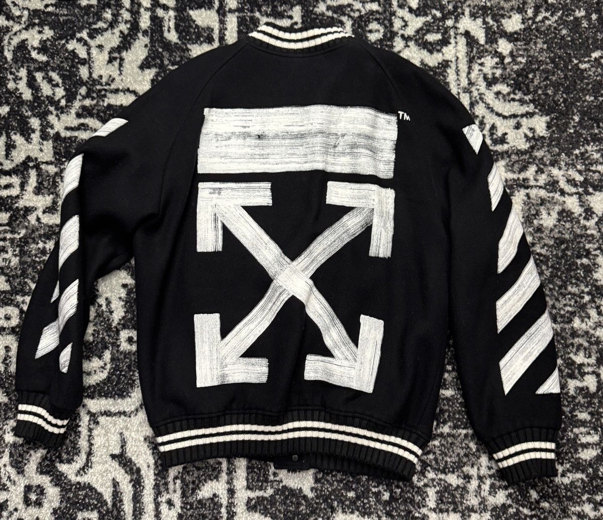 Off-White Virgil Abloh Off-White “Seeing Things” Varsity Bomber Jacket Size US L / EU 52-54 / 3 - 2 Thumbnail