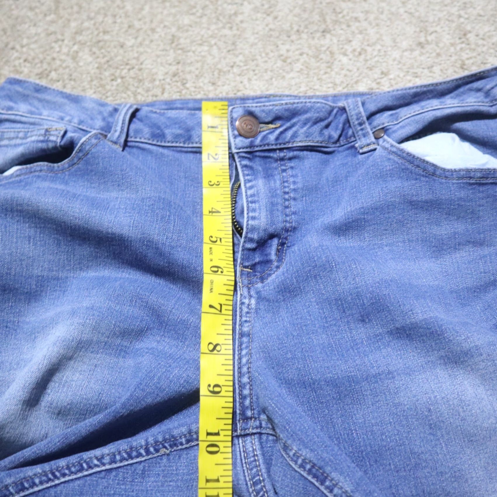 Denime New Directions Jeans Denim Skinny Blue Adult Women Size 14R Regular - Color Blue, Belt Loops, Zip, Cotton Blend, Medium Wash (Pants) Womens Size 36" / US 14 / IT 50 - 4 Thumbnail