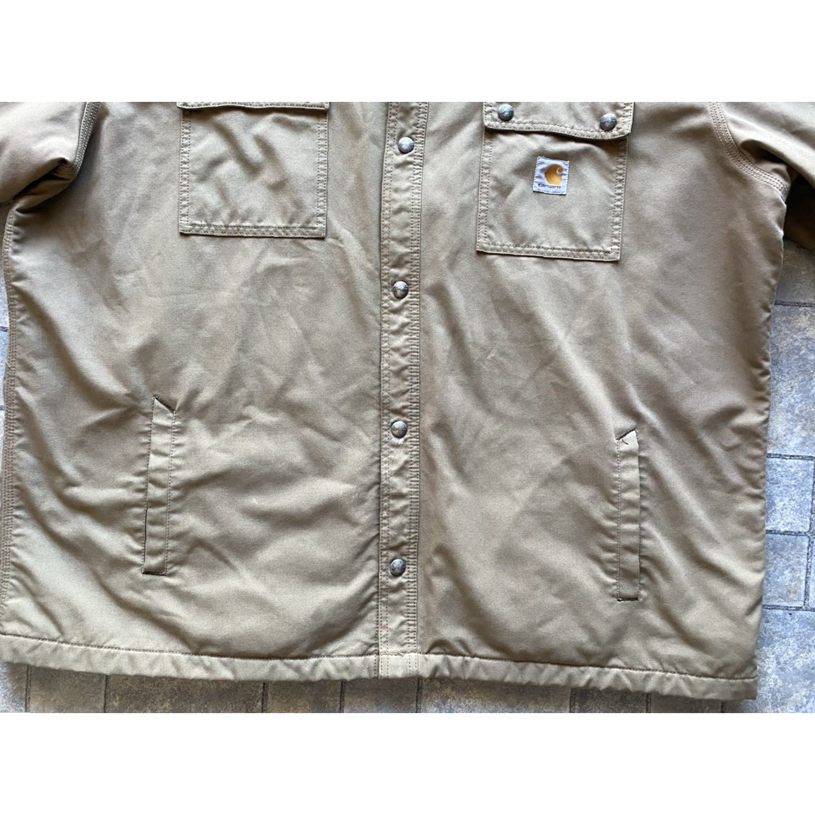 Carhartt Carhartt Jacket Hooded Snap Quick Duck Pockets Lined Men’s 2XL Size US XXL / EU 58 / 5 - 7 Thumbnail