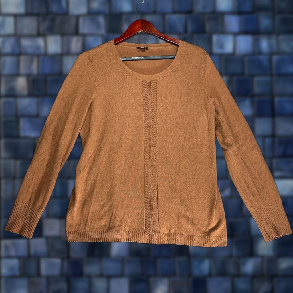 Talbots Talbots Sweater Womens Large Petite Brown Cotton Stretch Tight Knit Pullover Size L / US 10 / IT 46 - 1 Thumbnail