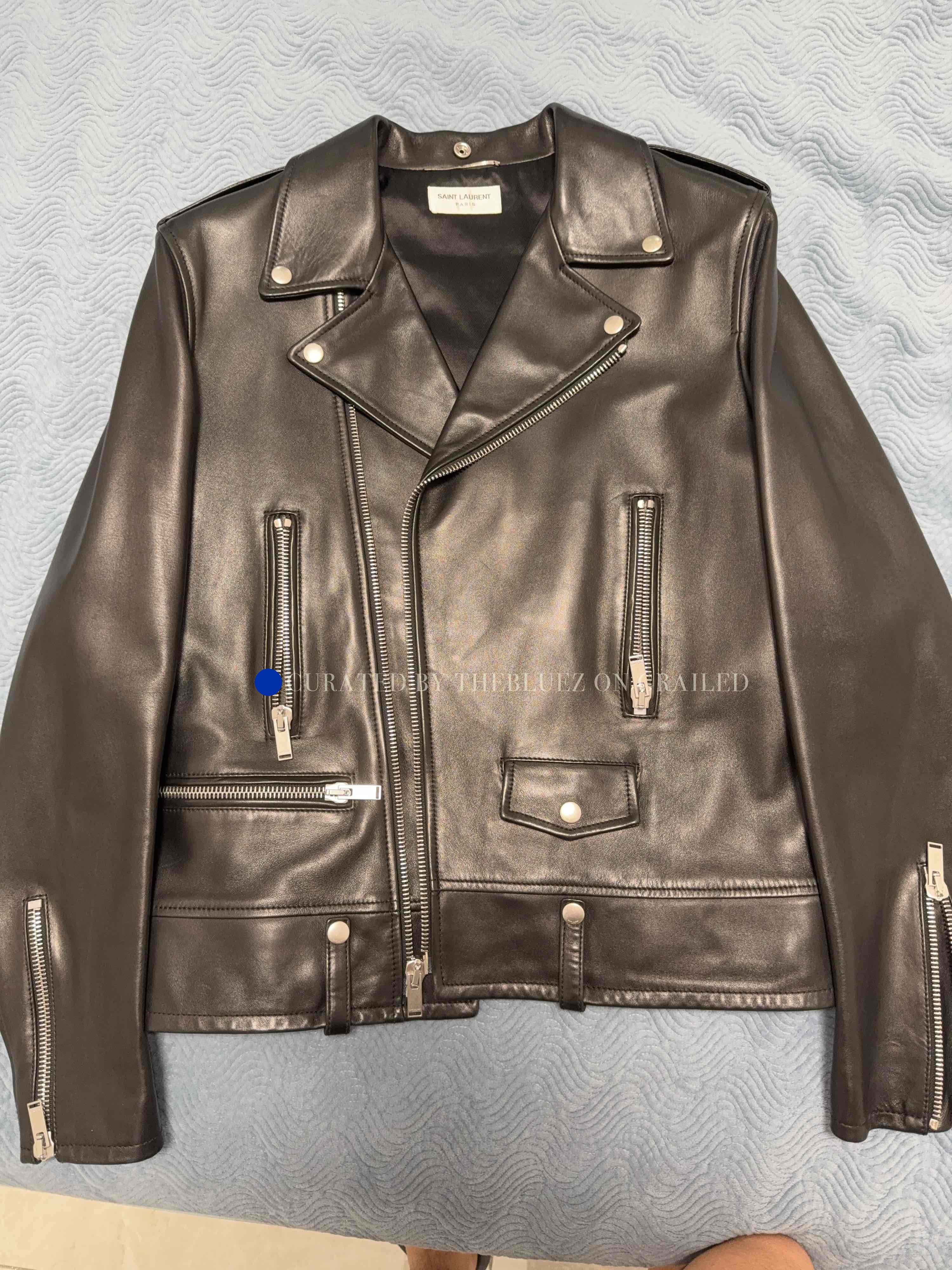 Saint Laurent Paris Lambskin Leather Biker Jacket in Black Size US L / EU 52-54 / 3 - 1 Thumbnail