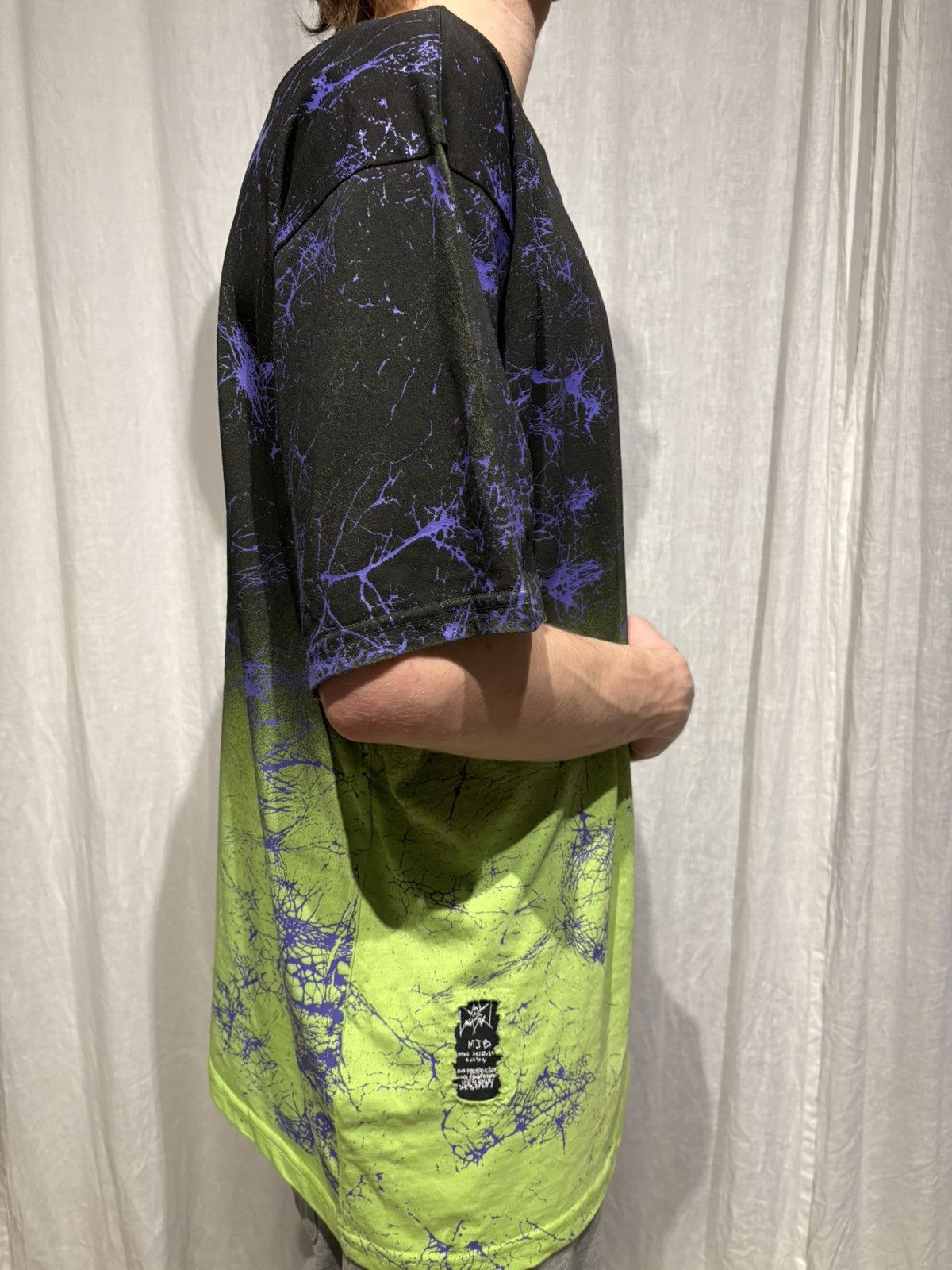 Marc Jacques Burton Double knit MJB green and purple cracks t shirt Size US L / EU 52-54 / 3 - 4 Thumbnail