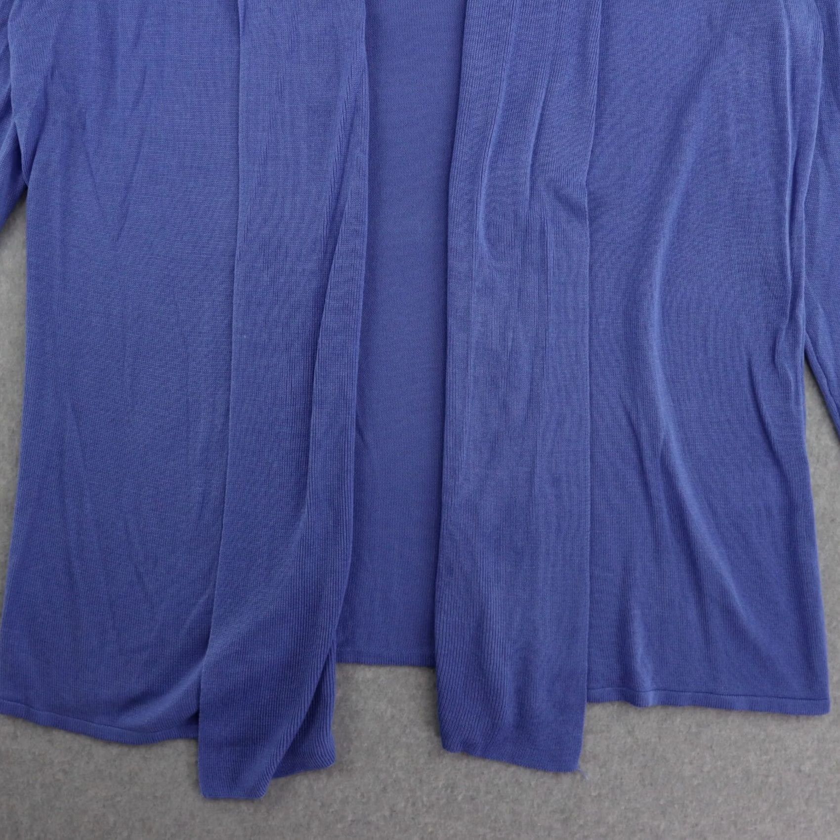 Vintage CYRUS Womens Cardigan Blue Large Long Sleeve Open-Front Draped Sweater Size L / US 10 / IT 46 - 7 Thumbnail