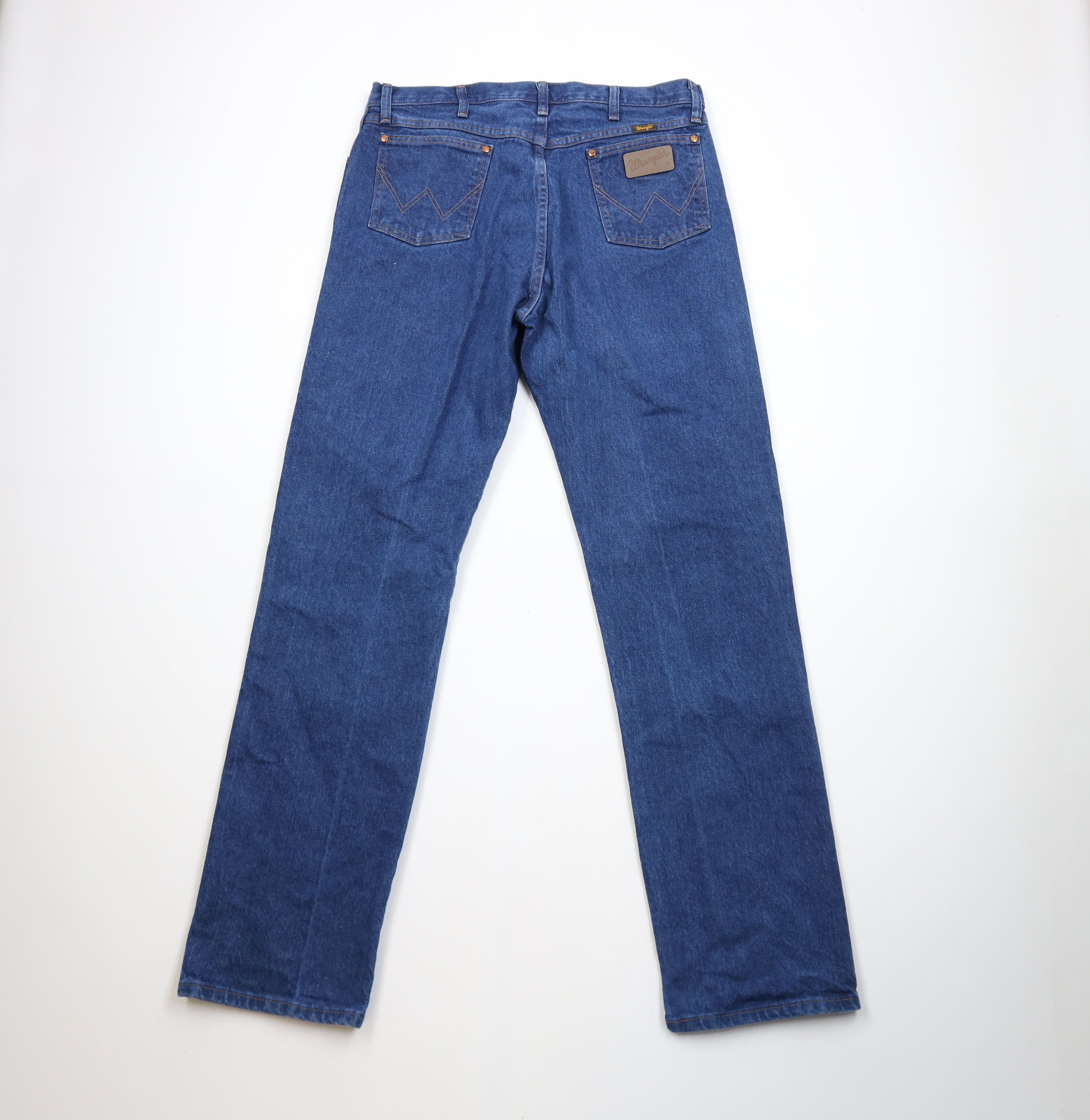 Vintage × Wrangler Vintage 90s Wrangler Western Straight Leg Denim Jeans Blue Size US 35 - 7 Thumbnail