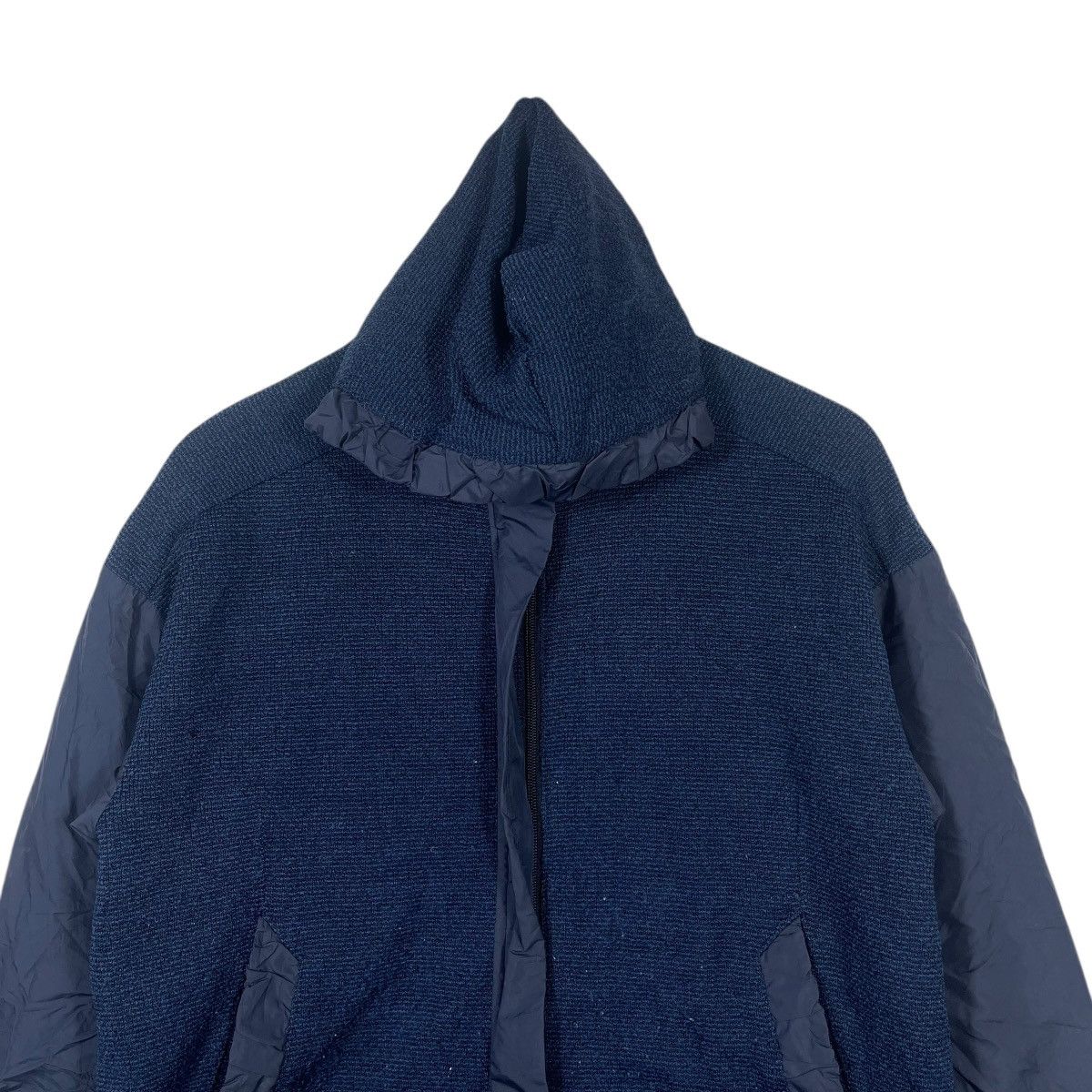 Adidas Adidas Hooded Knit Panel Parka Jacket Navy Longline Full Zip Size US M / EU 48-50 / 2 - 2 Thumbnail