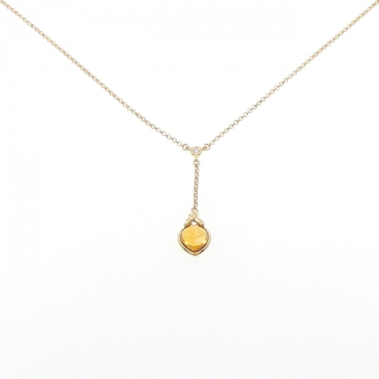 Other Tasaki Tasaki K18 Yellow Gold Citrine Diamond Necklace Metal Necklace DUTY FREE for USA Size ONE SIZE - 1 Thumbnail