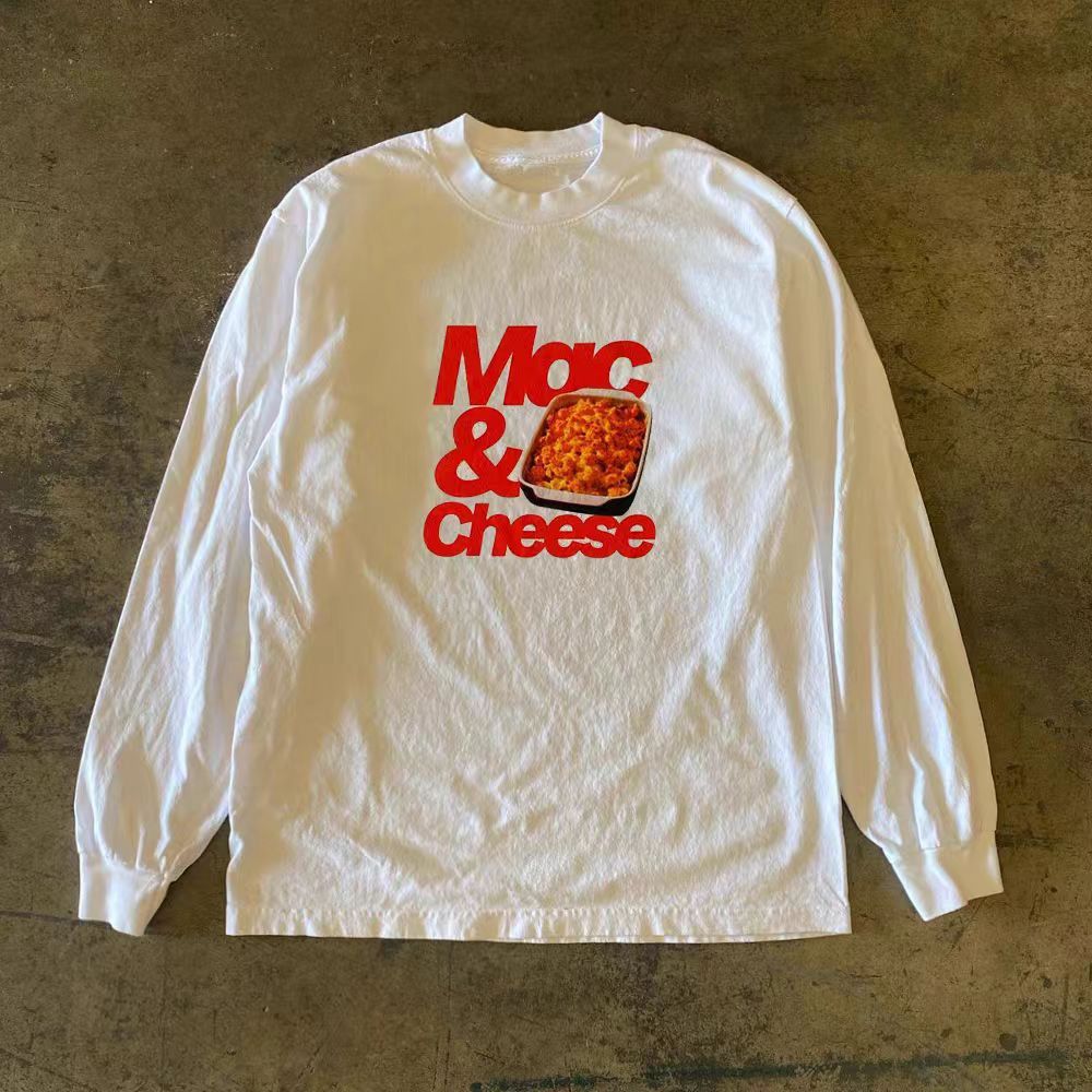 Japanese Brand × Vintage White retro food print loose long sleeve tee Size US L / EU 52-54 / 3 - 1 Thumbnail