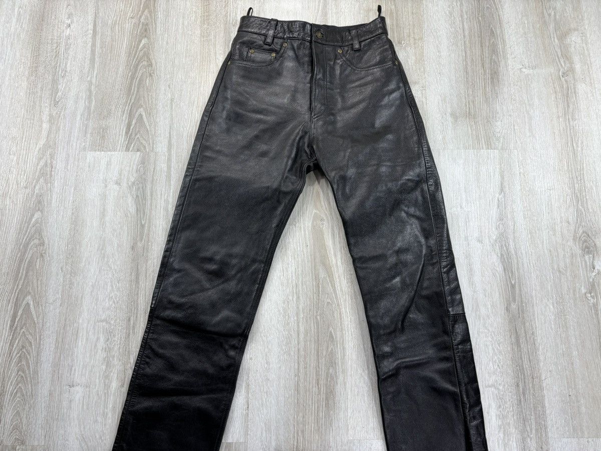 Genuine Leather × Leather × Vintage Womens biker motorcycle leather pants Jacques Cousto Size 31 Size 24" / US 00 / IT 34 - 2 Thumbnail