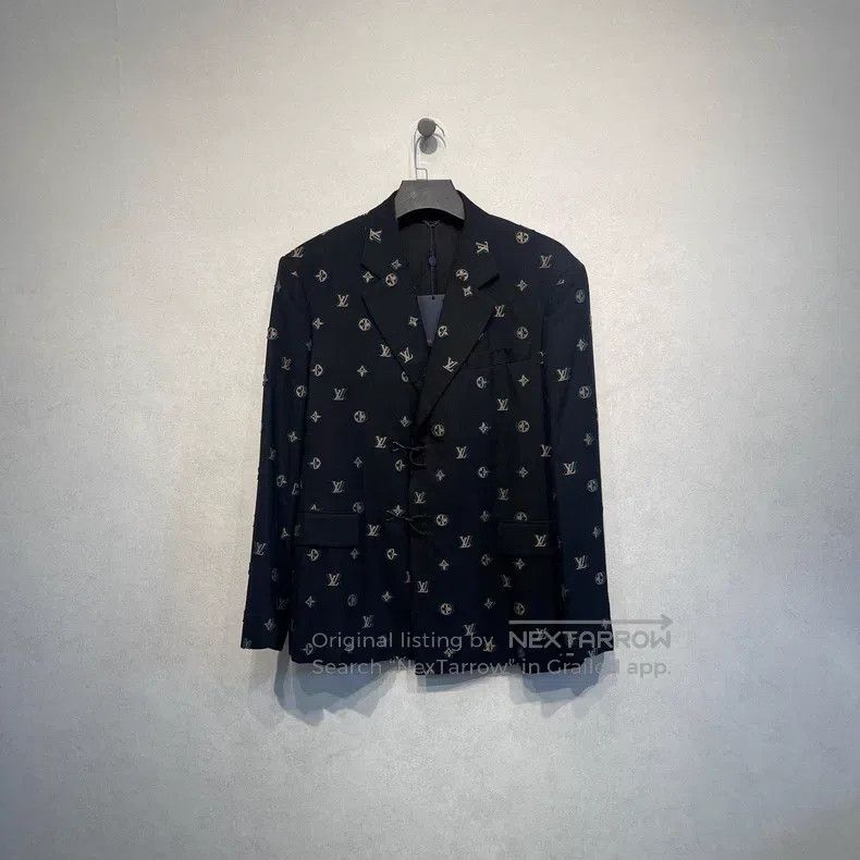 Louis Vuitton Louis Vuitton Old-print embroidered logo blazer jacket Size US L / EU 52-54 / 3 - 1 Thumbnail
