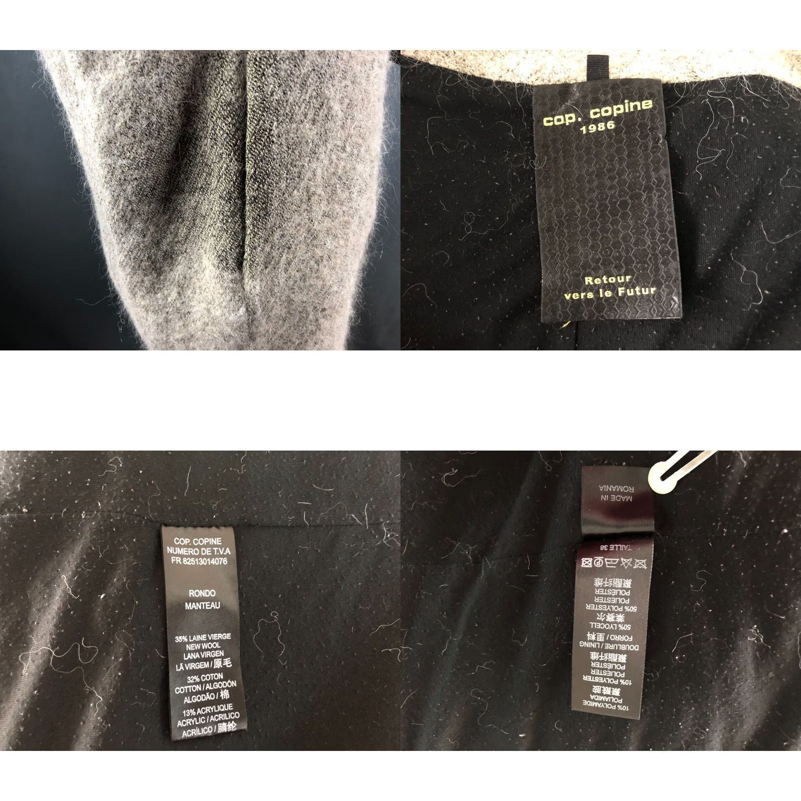 Cop Copine Cop-Copine Coat Wool Beige Women Size 38 Hooded Short New Size 26" / US 2 / IT 38 - 9 Thumbnail