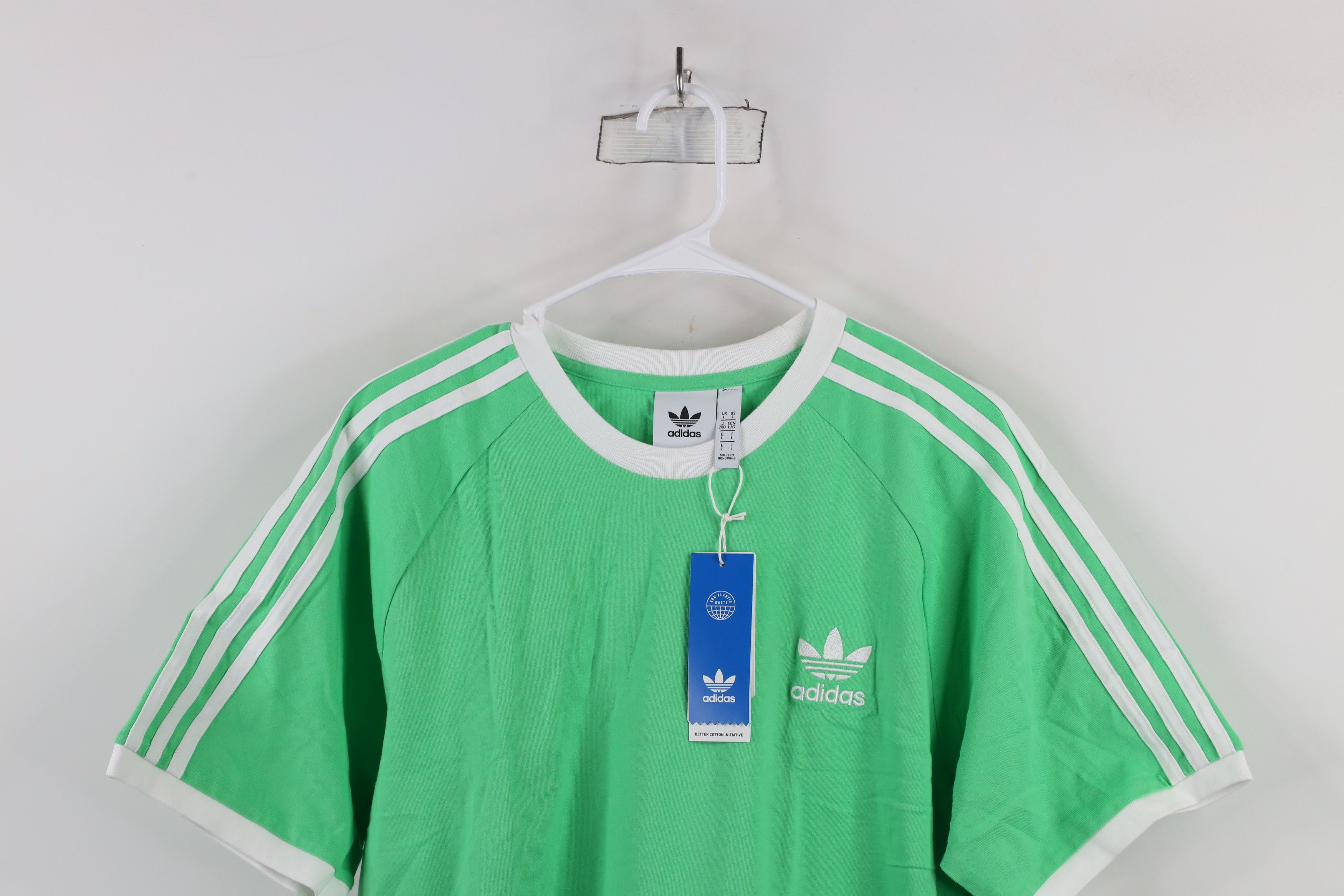 Adidas × Vintage New Adidas Trefoil Striped Short Sleeve Ringer T-Shirt Green Size US L / EU 52-54 / 3 - 2 Thumbnail