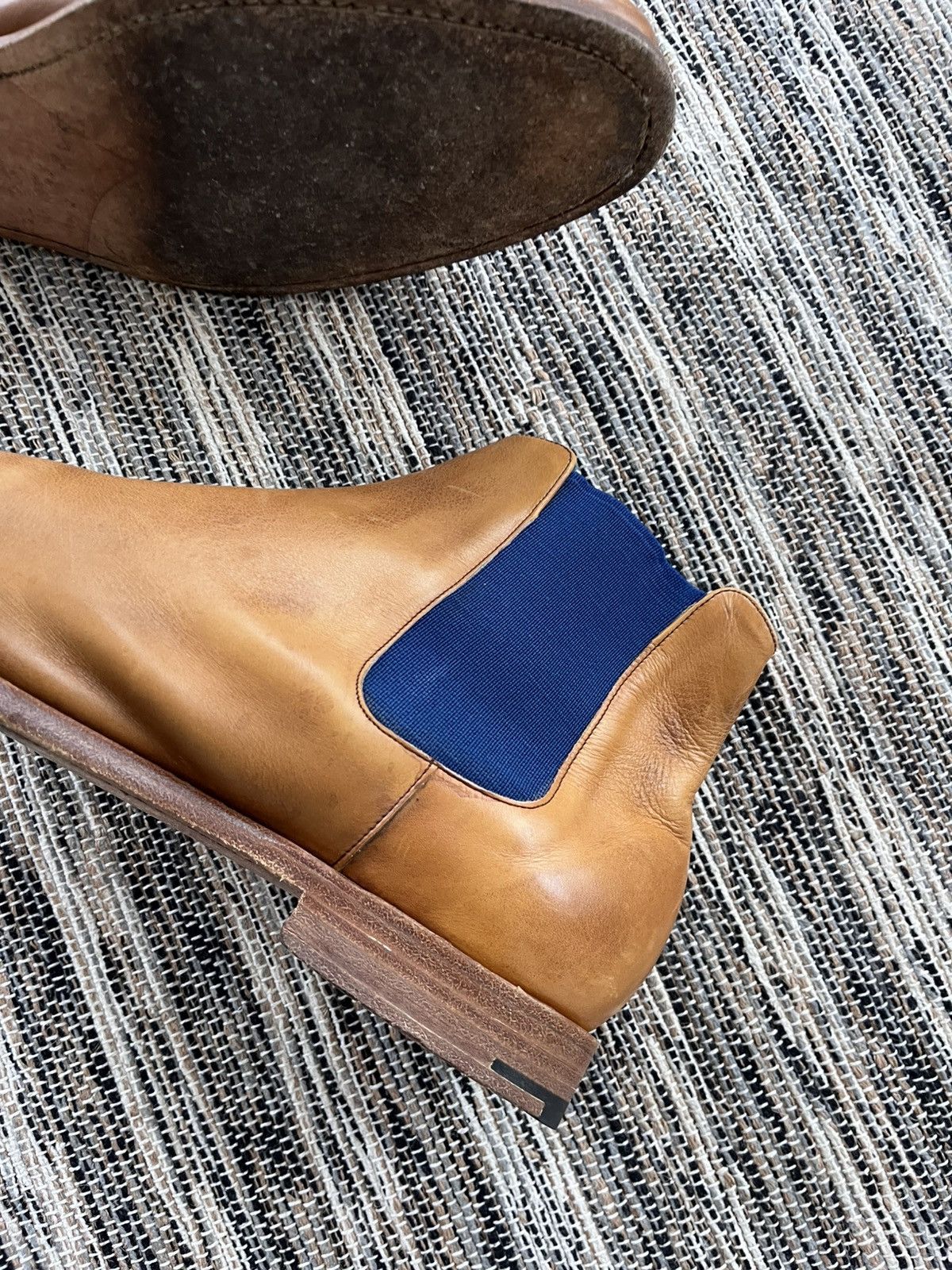 Barker Vintage Luxury Barker Brown Yellow Leather Chelsea Boots Y2K Size US 11.5 / EU 44-45 - 11 Thumbnail