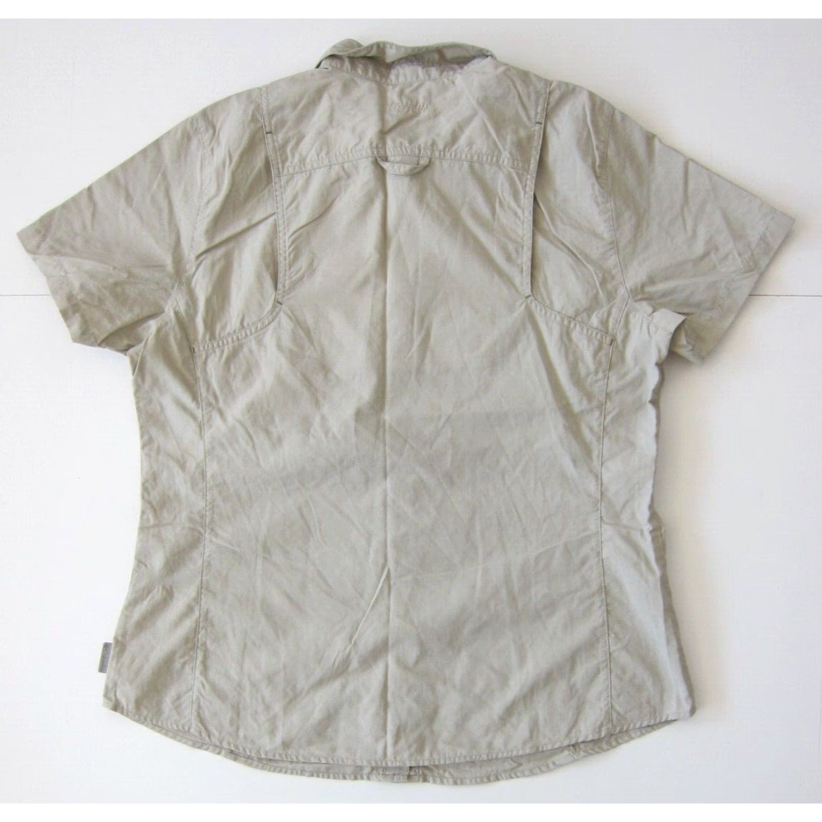 Vintage Columbia Nylon Beige Brown Vent Zip Pocket Button Down Short Sleeve Blouse XL Size XL / US 12-14 / IT 48-50 - 6 Thumbnail