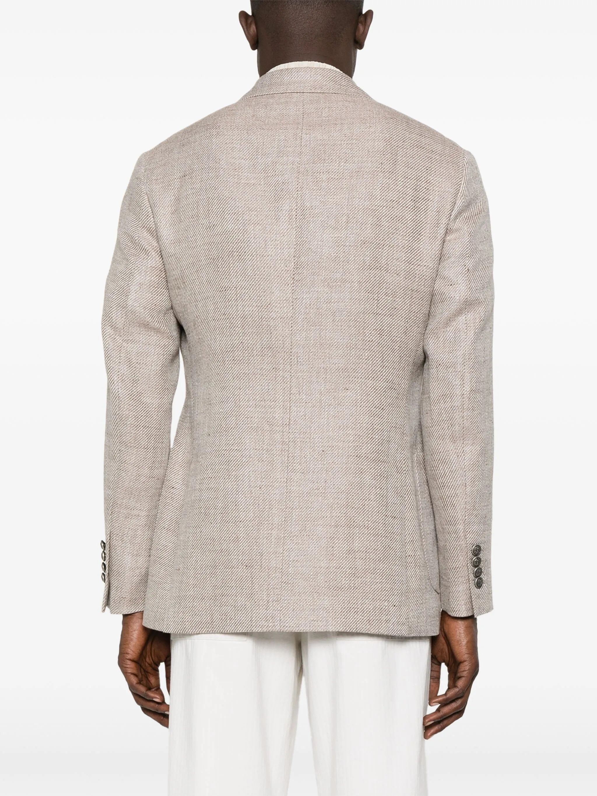 Brunello Cucinelli o1y0526 Double-breasted Blazer in Beige Size US M / EU 48-50 / 2 - 4 Thumbnail
