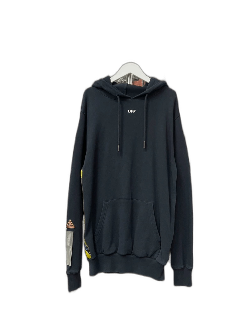 Balenciaga OFF Hooded Sweatshirt in Dark Color Size US XS / EU 42 / 0 - 1 Thumbnail