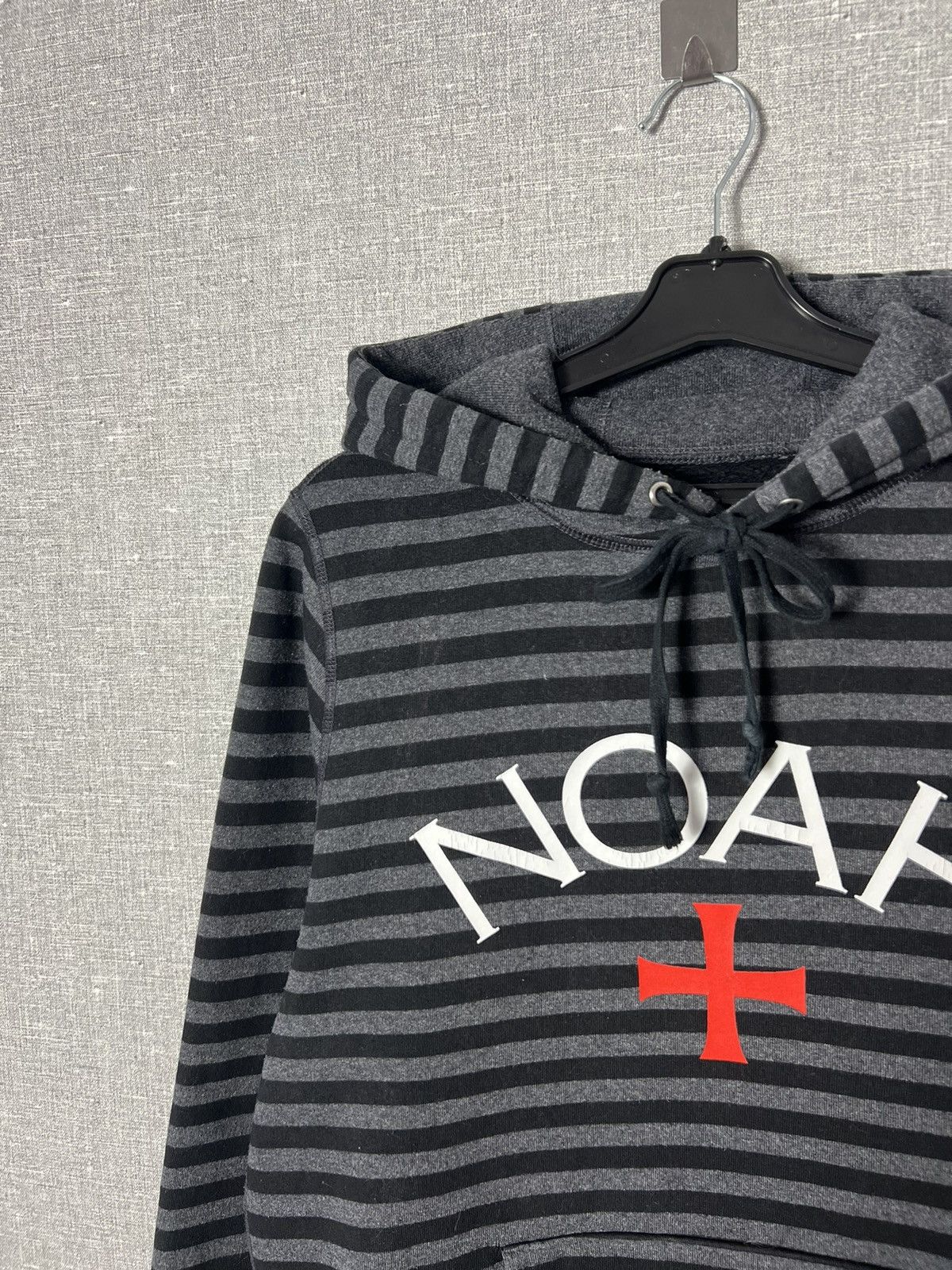 Noah Noah Cross Logo Print Striped Fleece Cotton Hoodie Size US S / EU 44-46 / 1 - 4 Thumbnail