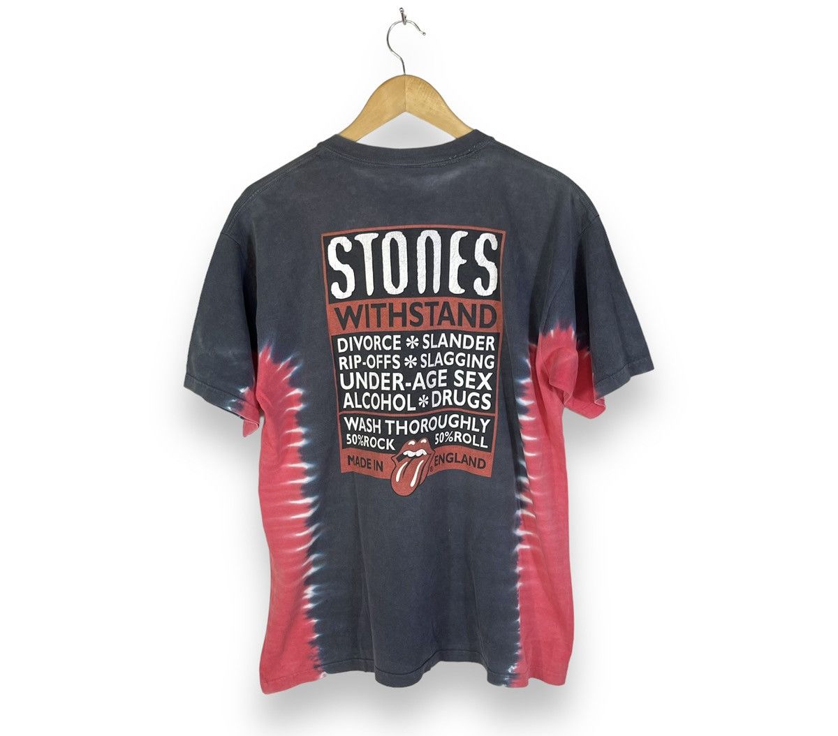 Band Tees Vintage Rolling Stones Withstand Fades Tie Dye Tee Size US L / EU 52-54 / 3 - 2 Thumbnail
