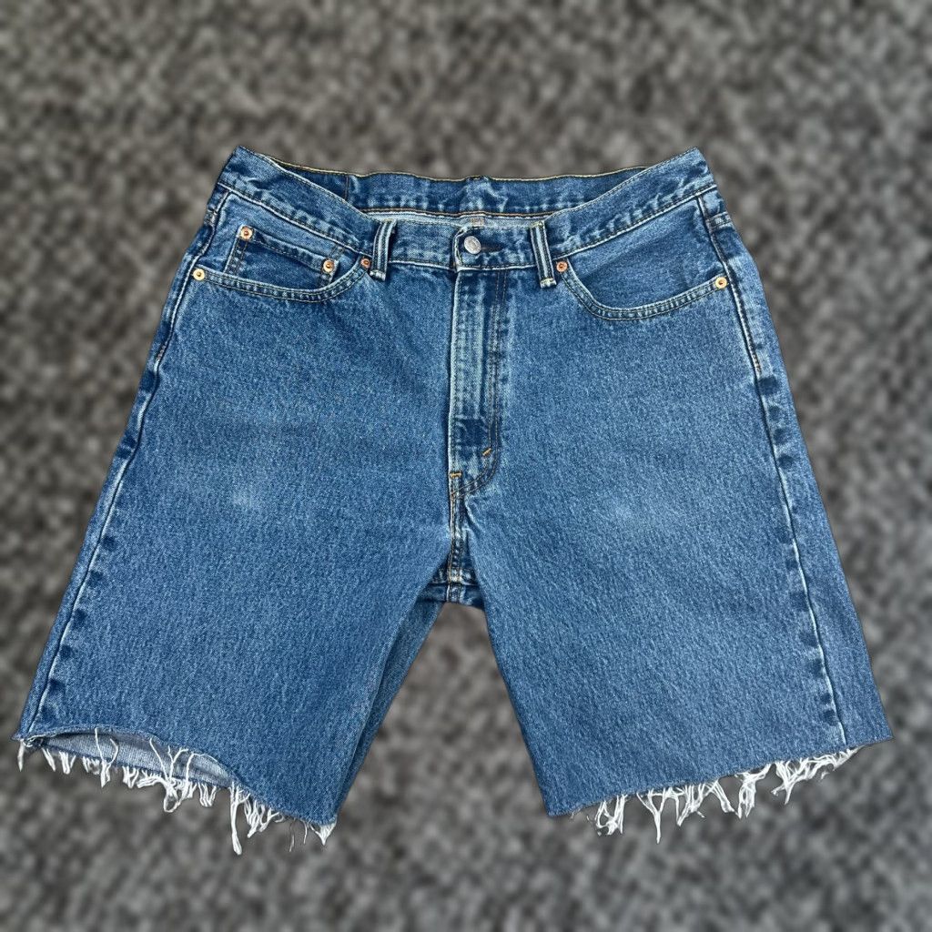 Levi's Levi's Men's Bermuda Shorts 36 Blue Denim Casual Summer 10" Baggy Jorts Distressed Size US 36 / EU 52 - 1 Thumbnail