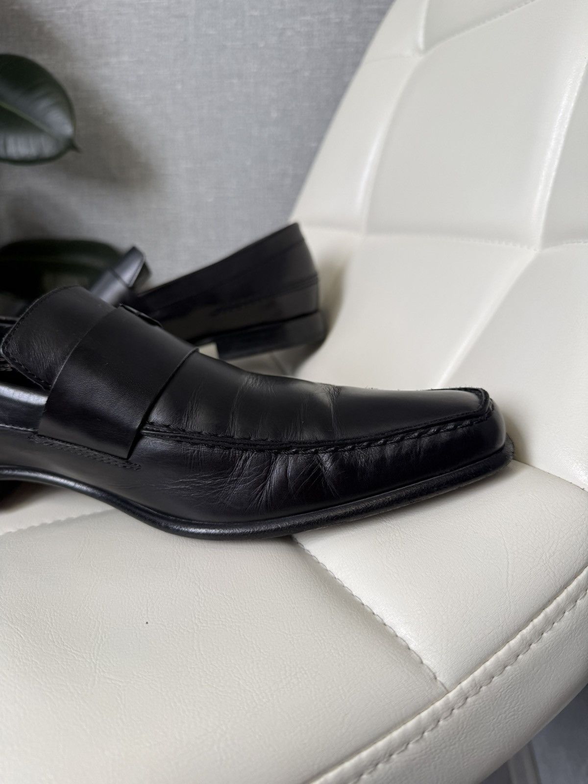 Rare Dior Homme Black Leather Penny Loafers CD Shoes Size 43