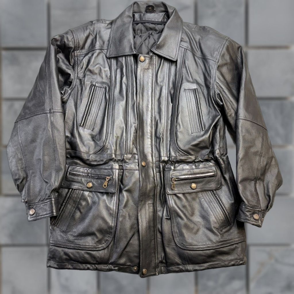 Gap × Vintage GAP Vintage Leather Jacket Zip Up | Grailed