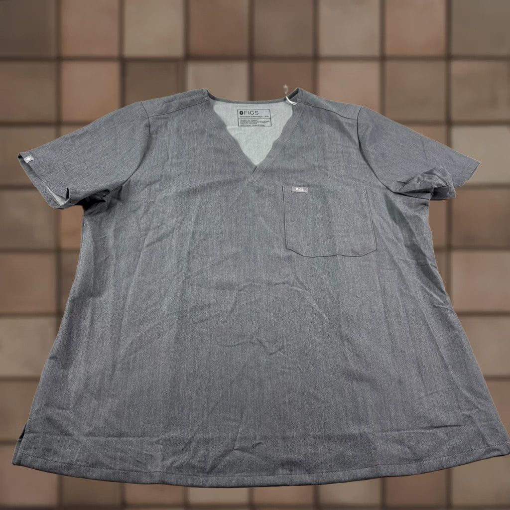 Vintage FIGS Scrub Top Shirt Womens 2XL Gray Catarina One Pocket Nurse Medical NEW Size XXL / US 16-18 / IT 52-54 - 1 Thumbnail