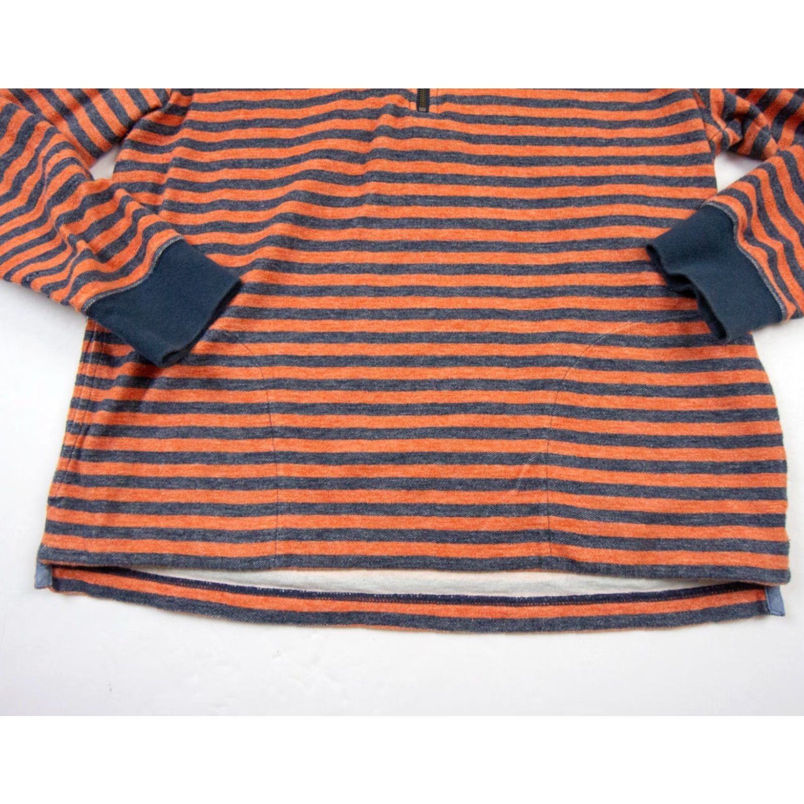 Vintage L.L. Bean Men's Sweater Medium Orange Striped 1/4 Zip Pullover Regular Fit Outdoor Size US M / EU 48-50 / 2 - 3 Thumbnail