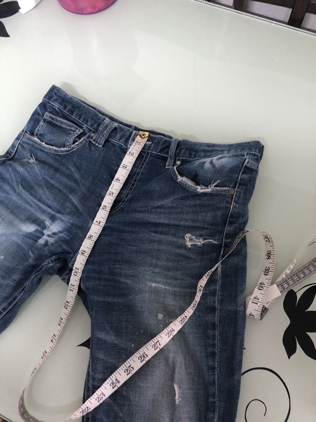 If Six Was Nine Semantic Design Flare Distressed Jeans Like Balmain Size US 30 / EU 46 - 16 Thumbnail