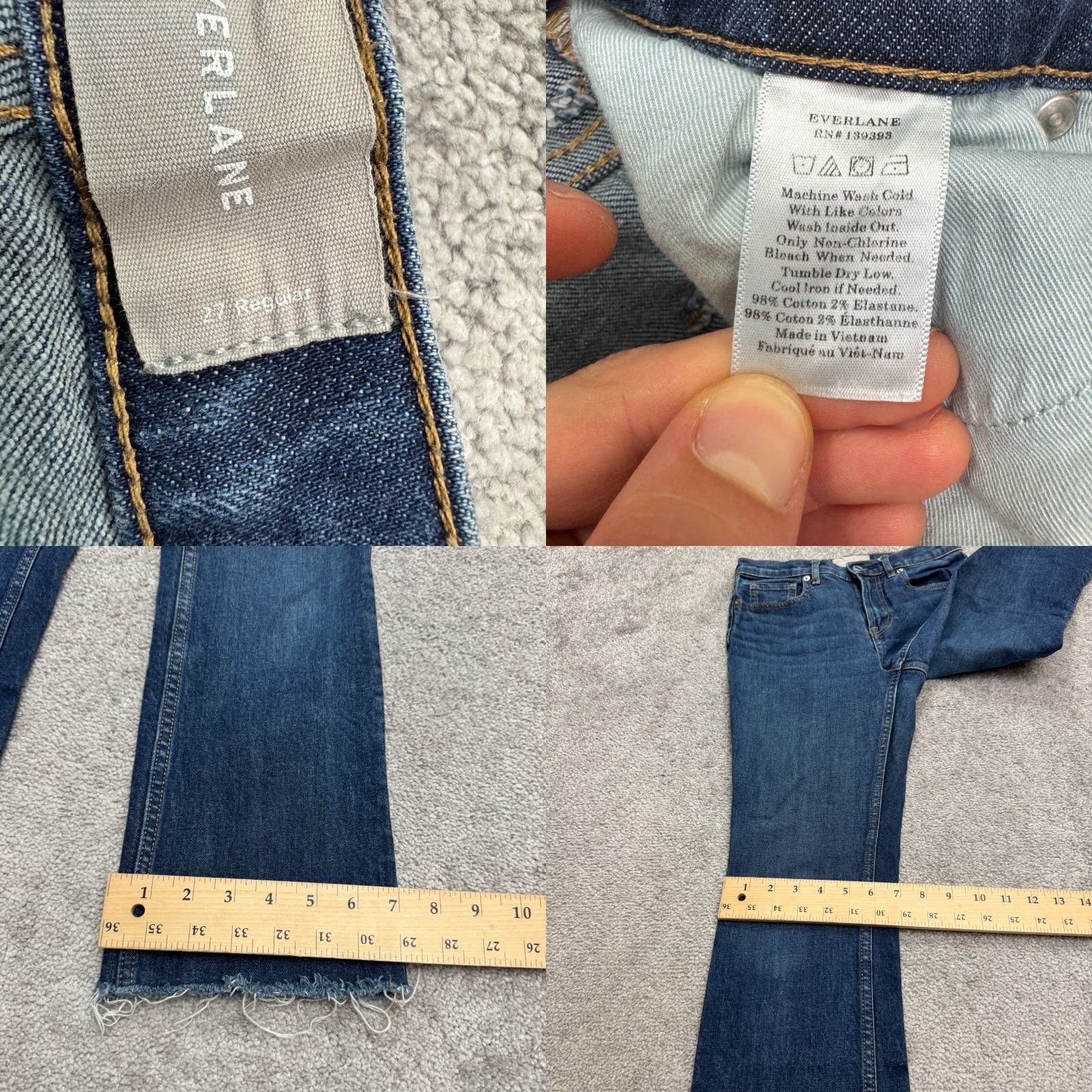 Everlane Everlane The Kick High Rise Bootcut Jeans Women 27 Blue Stretch 28x25 City Streetwear Size 27" / US 4 / IT 40 - 8 Thumbnail