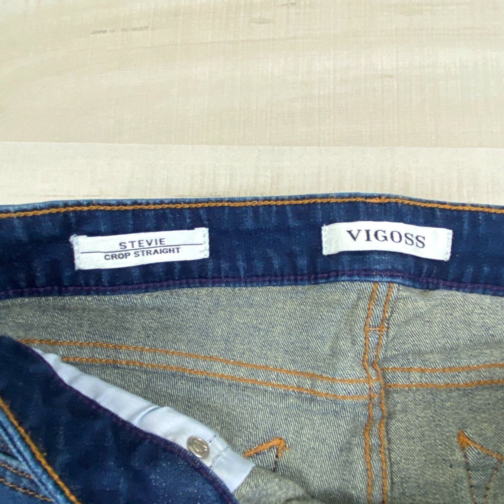 Vintage Vigoss Womens Distressed Cropped Jeans Medium Wash Blue 25 Size 42" / US 20 - 4 Thumbnail