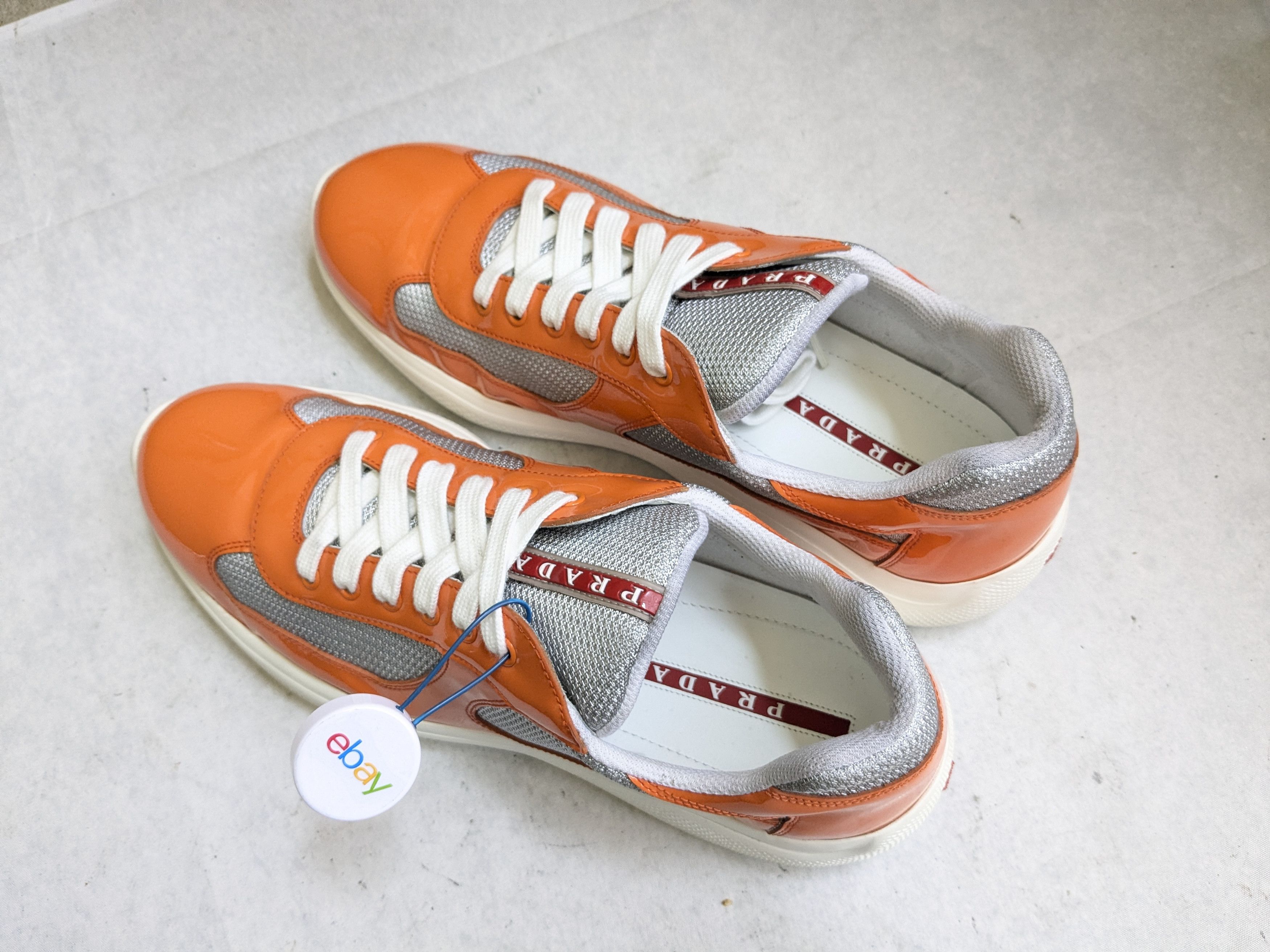 Prada Prada America's Cup Sneakers Orange 12 Patent Low Tops Size US 12 / EU 45 - 16 Thumbnail