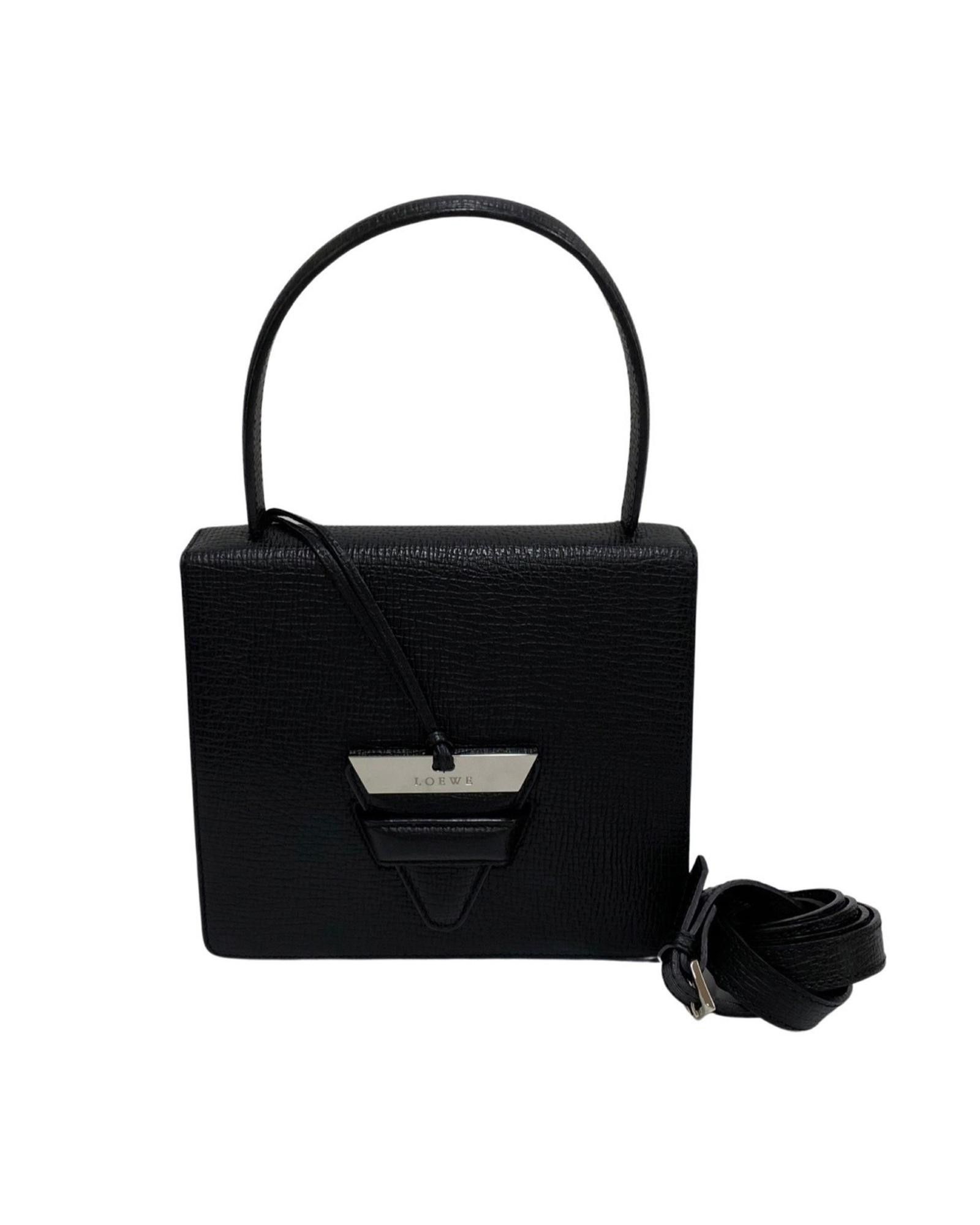 image of Loewe Black Leather Handbag And Shoulder Bag, Women's