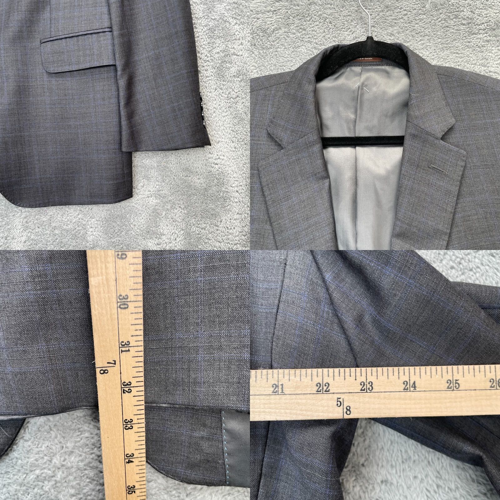 Peter Millar Peter Millar Gray Pinstripe Wool Blazer Coat Jacket Mens 44 Tall Single Breasted Size 44R - 8 Thumbnail