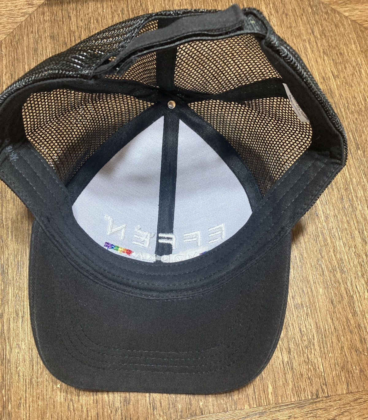 Vintage Effen Vodka Trucker Mesh cap Hat Black Spell Out Size ONE SIZE - 6 Thumbnail