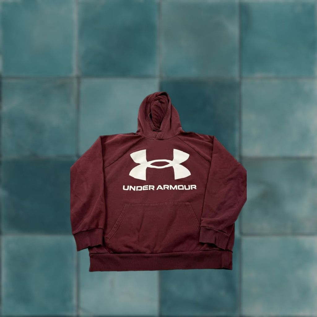 Under Armour Under Armour Hoodie Mens Large Red Pullover Fleece Big Logo Sports Sweatshirt Size US L / EU 52-54 / 3 - 1 Thumbnail