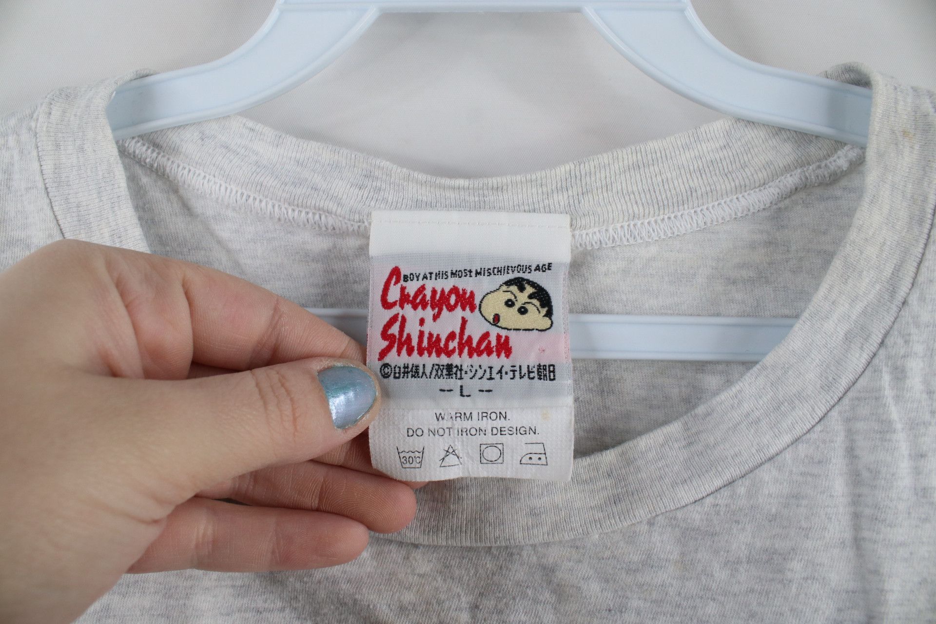 Vintage Vintage 90s Crayon Shin Chan Japanese Manga T-Shirt Gray Size US L / EU 52-54 / 3 - 8 Thumbnail