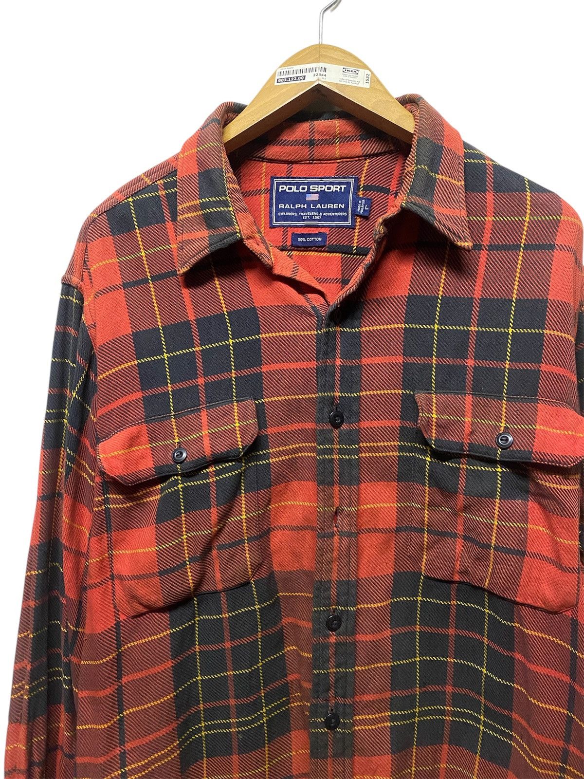 Polo Ralph Lauren Vintage Polo Sport Ralph Lauren Distressed Flannel Size US L / EU 52-54 / 3 - 2 Thumbnail