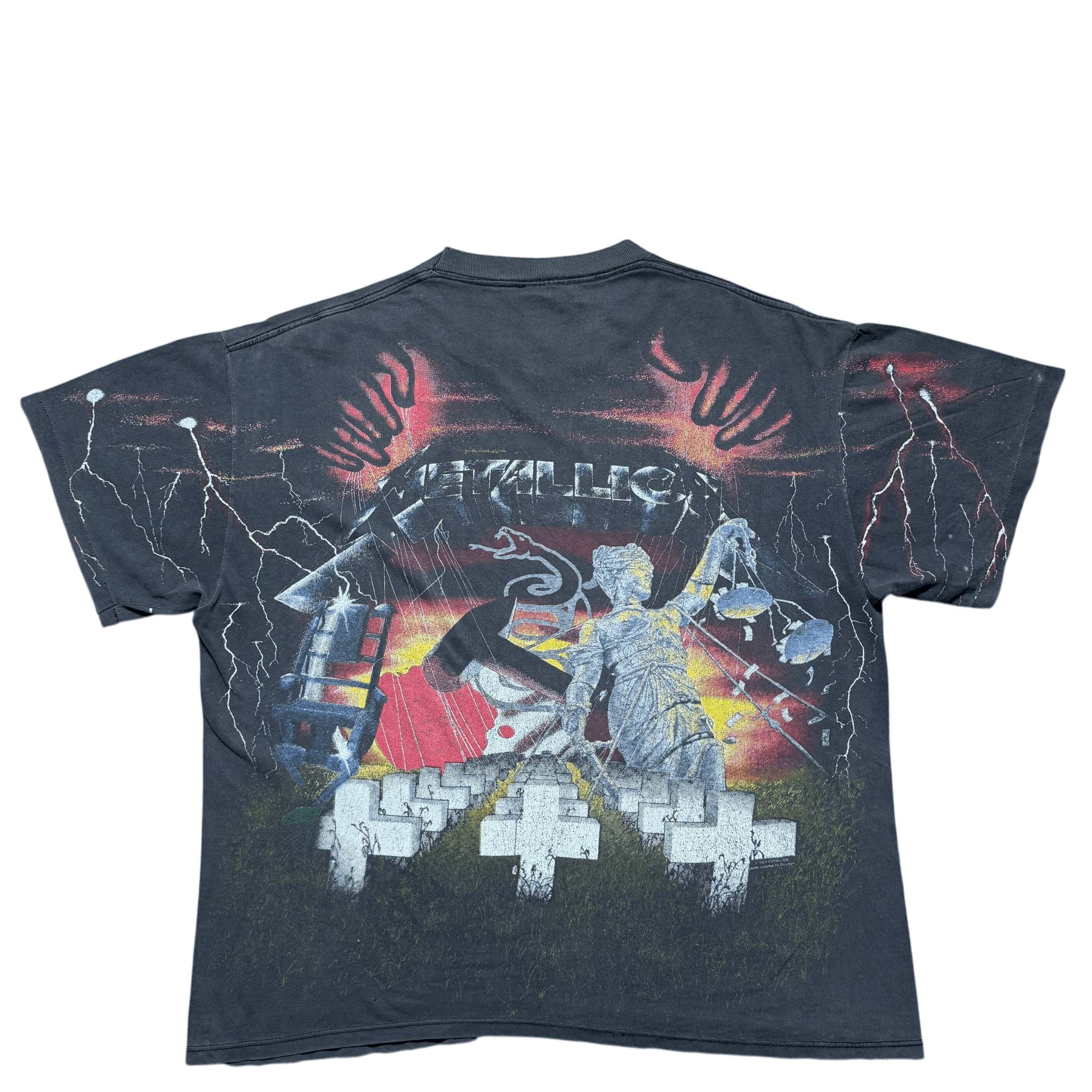 Vintage Vintage Metallica AOP Albums RARE T-shirt Size US XXL / EU 58 / 5 - 2 Thumbnail