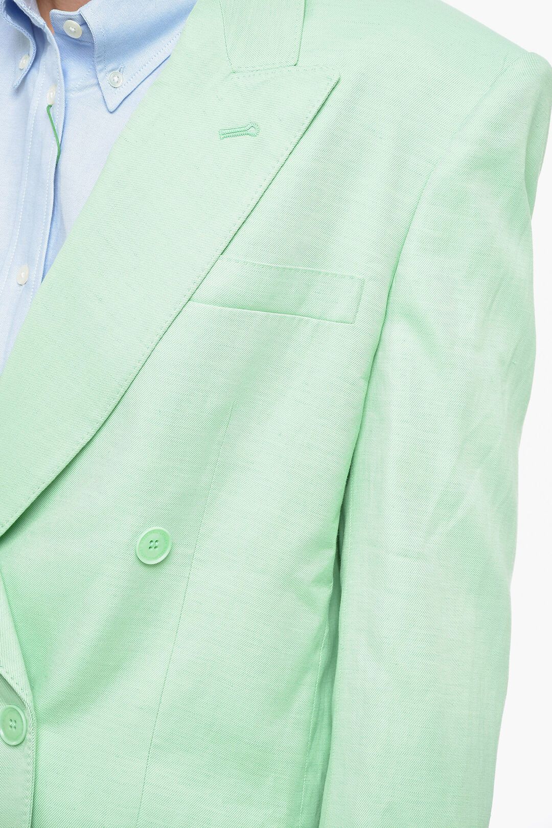 Stella McCartney og1mm0824 Double-Breasted Oversized Blend Blazer Size S / US 4 / IT 40 - 3 Thumbnail