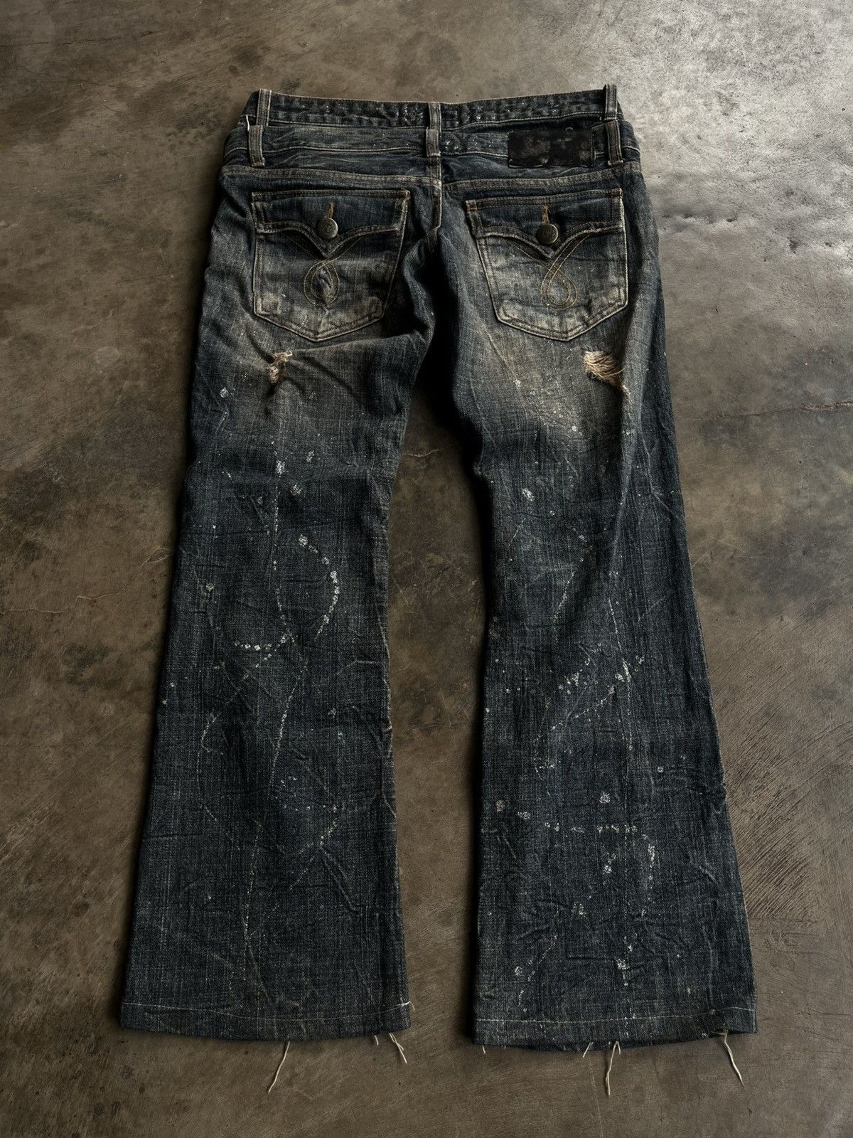 Isamu Katayama Backlash 2000s JAPANESE VENCE DISTRESSED FLARE BOOTCUT PANTS DENIM Size US 29 - 4 Thumbnail