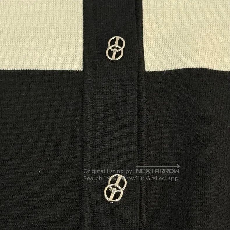 Hermes Hermes Black and white mulberry silk cashmere blend design Size XXS / US 00 / IT 34 - 7 Thumbnail
