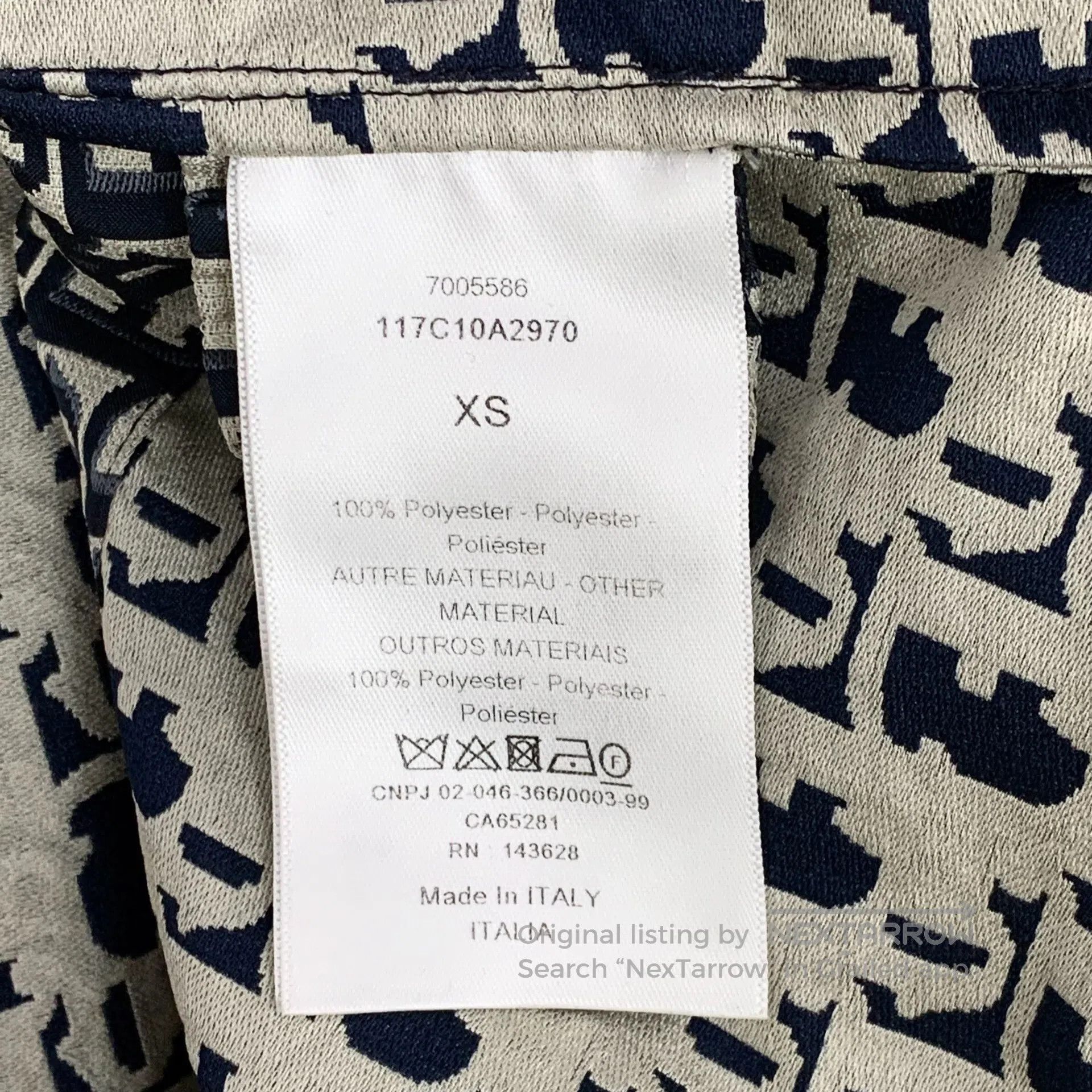 Dior Dior Navy Blue Logo Jacquard Full Print Half-Zip Hooded Lo Size XS / US 0-2 / IT 36-38 - 7 Thumbnail