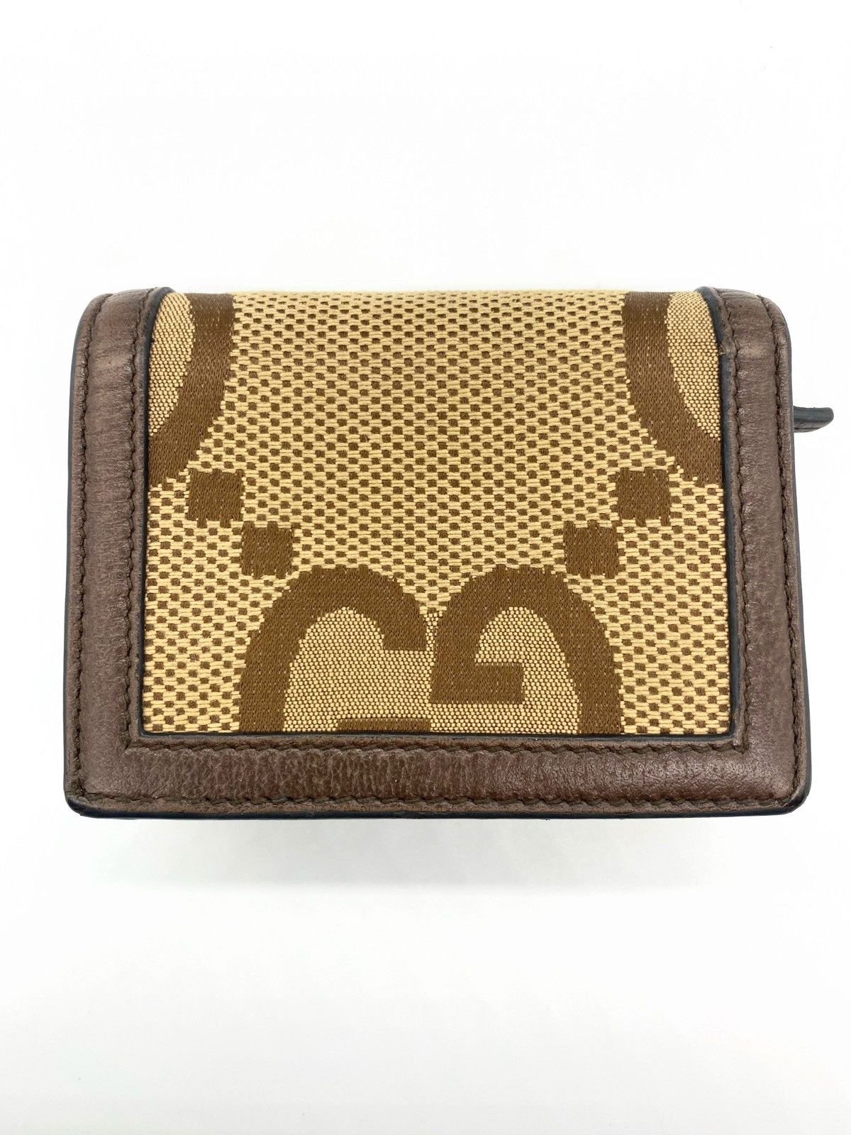 Gucci GUCCI Diana Jumbo GG Logo Bamboo Canvas Bifold Wallet Beige Size ONE SIZE - 3 Thumbnail