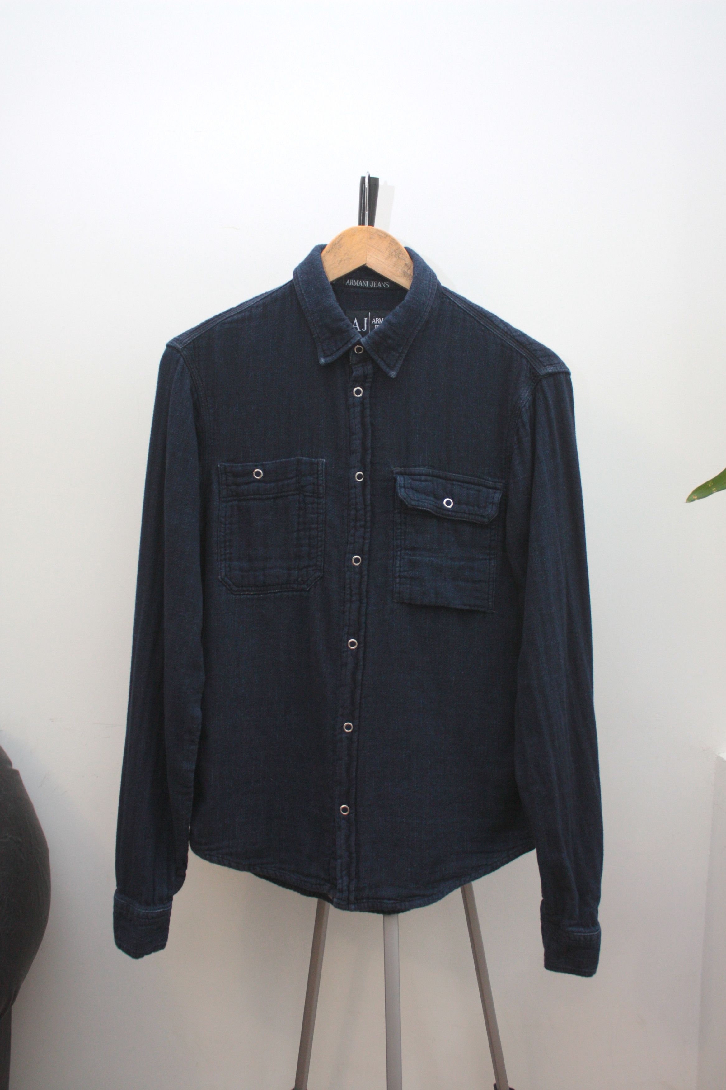 Armani Armani Jeans Navy Long Sleeve Shirt Small Men's Size US S / EU 44-46 / 1 - 3 Thumbnail