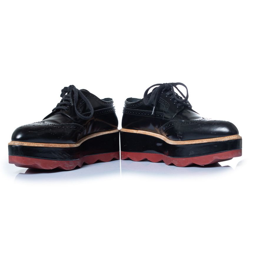 Prada Prada, shiny leather broque platform sneakers Size US 10.5 / IT 40.5 - 3 Thumbnail