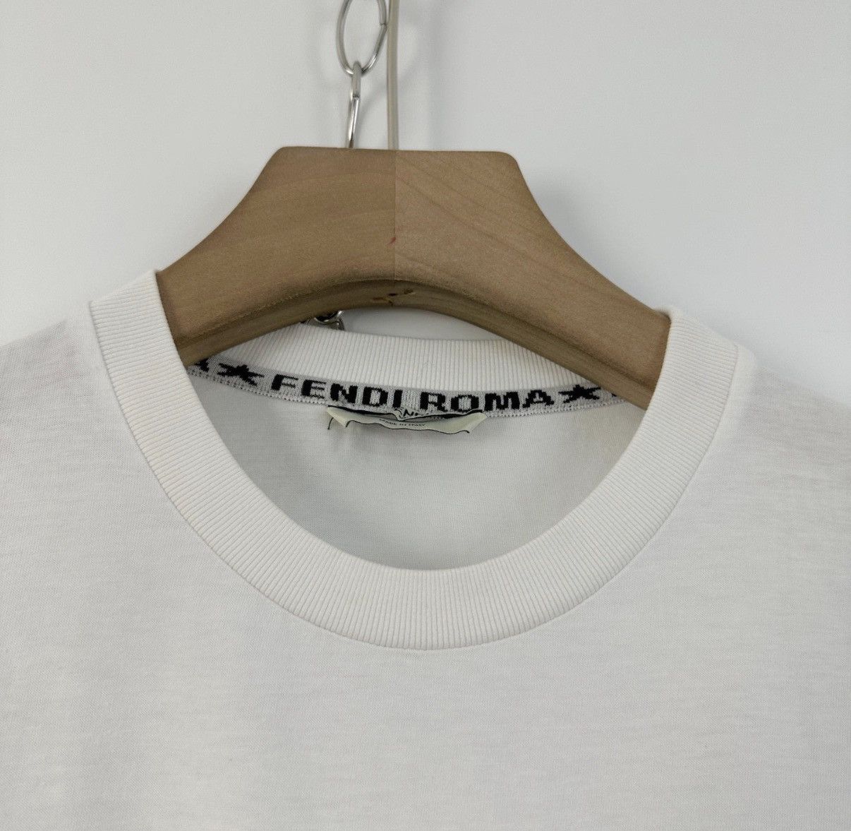 Fendi Fendi White Classic Double F Crystal Logo Short Sleeve K12 Size US XS / EU 42 / 0 - 4 Thumbnail