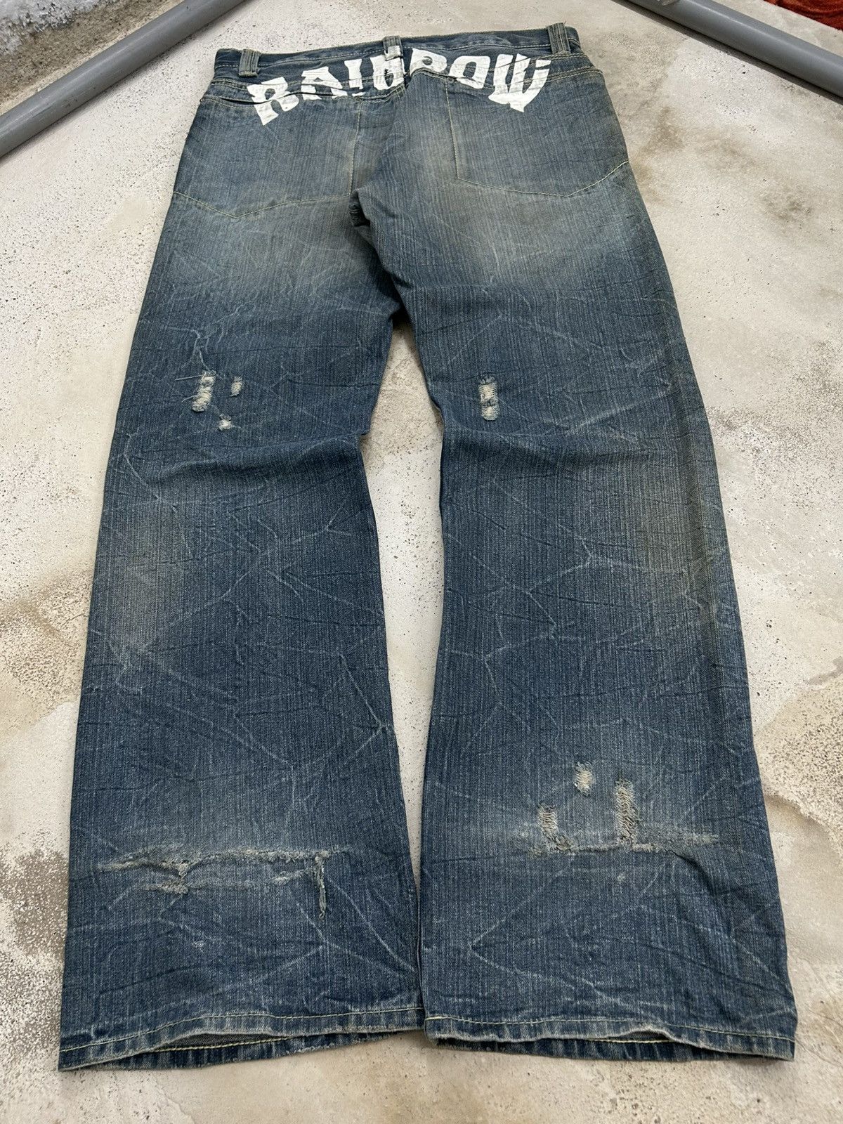 Vintage Daily Topics Rainbow Baggy Distressed Washed Whisker