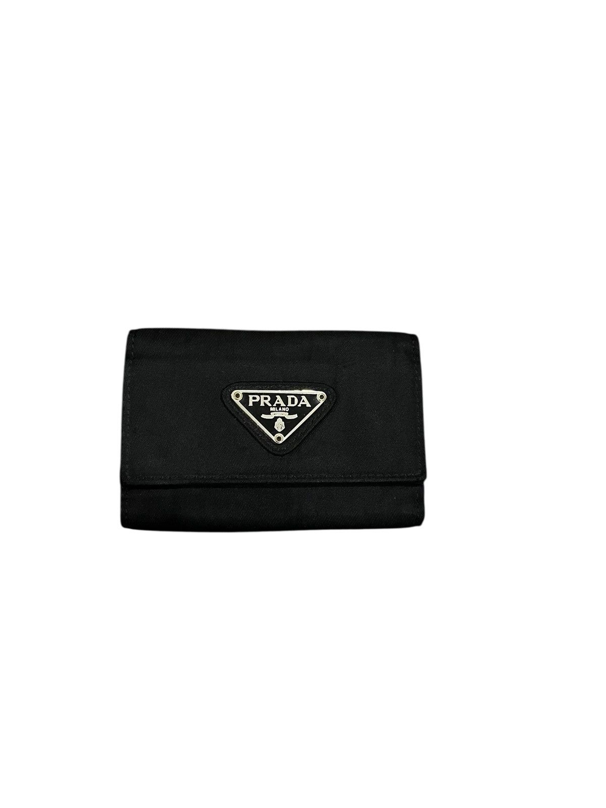 Prada PRADA TESSUTO NYLON KEY CASE HOLDER BLACK Size ONE SIZE - 1 Thumbnail