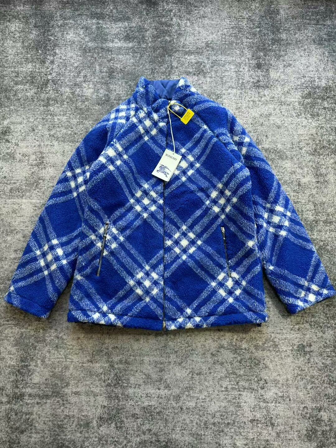burberry blue teddy double-sided jacket