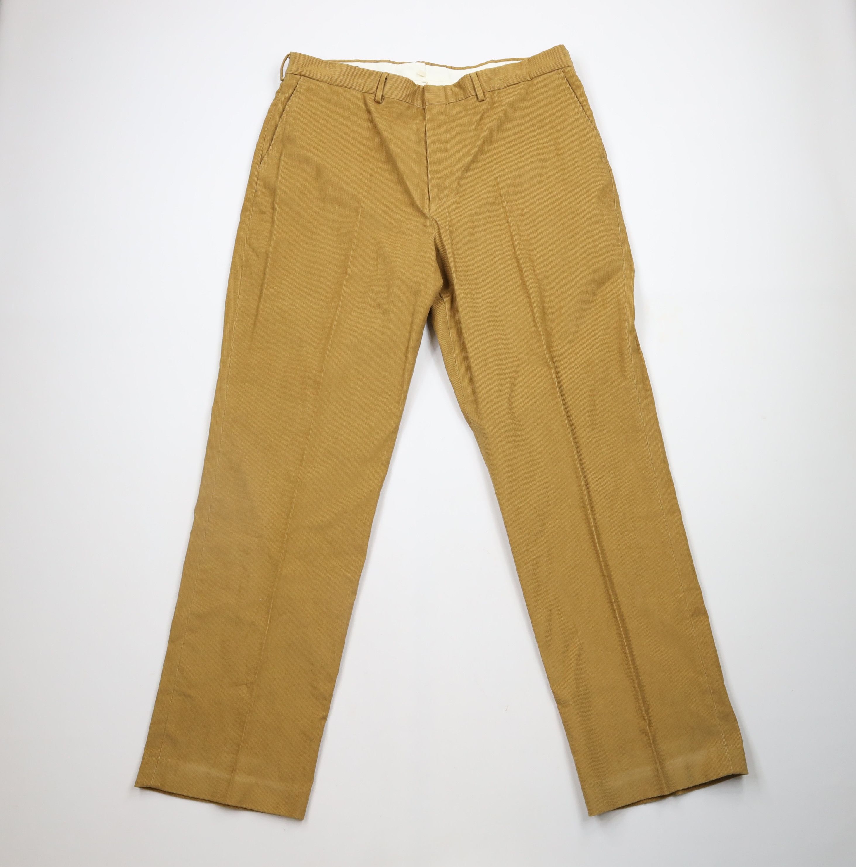 Lands' End × Vintage Vintage 90s Lands End Wide Leg Corduroy Chino Pants Beige Size US 40 / EU 56 - 1 Thumbnail